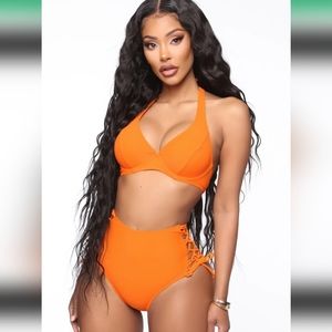 New 2 piece criss-cross bathing suit